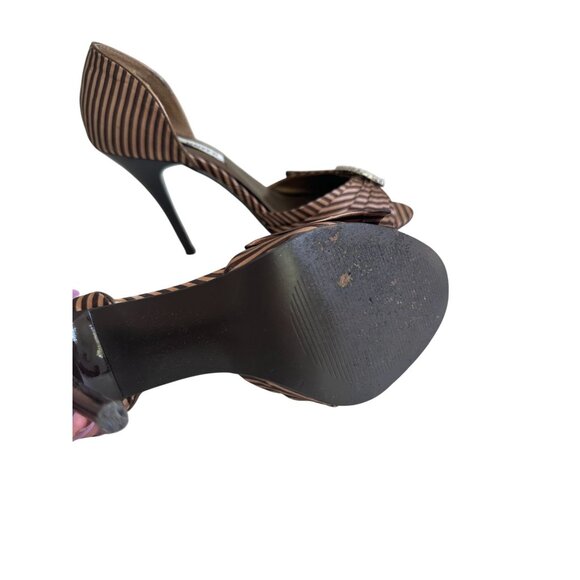 STEVE MADDEN Dolce Brown Striped D’Orsay Heels Size 6.5 - Picture 8 of 8